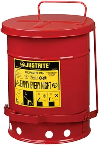 Justrite 6 Gallon Oily Waste Can