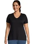 Just My Size T Shirt Cool DRI Short Sleeve Womens V-Neck Tee Plus Size Hanes 253