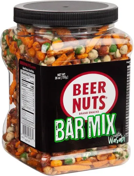 Beer Nuts Bar Mix with Wasabi, 26 Ounce Jar -- 12 per case