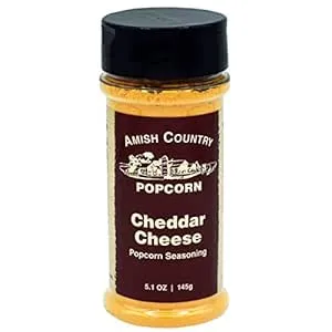 Amish Country Popcorn | Cheddar Cheese Popcorn Seasoning - 5.1 oz | Old Fashioned, Non-GMO and Gluten Free