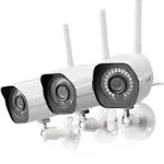 Zmodo Wireless Security Camera System (3 Pack) Smart HD Outdoor WiFi IP Cameras with Night Vision -