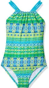 Kanu Surf Girls&#039; Jasmine Beach Sport Halter One Piece - Girl&#039;s Size 7, NEW