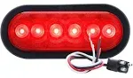 6 Inch  Red Oval Stop/Turn/Tail Light With 10 LEDs (PL-3  Connection) - Bulk