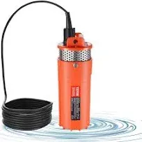 VEVOR Solar Water Pump, 12V DC 96W Submersible Deep Well Pump, Max Flow 1.6 GPM, Max Head 230 ft, Max Submersion 98.4 ft, Solar Powered Water Pump for Well, Farm Ranch Irrigation, Livestock Drinking