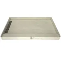 WonderFall Trench 42 x 72 Single Curb Shower Pan Left Drain