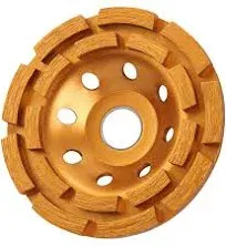 Kseibi #644030 4-1/2 Inch Double Row Segmented Diamond Cup Grinding Wheel Gold