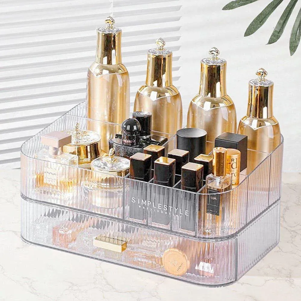 Makeup Organizer with Drawers Stackable Skincare Cosmetic Makeup organization for vanit Bathroom Desk Countertop