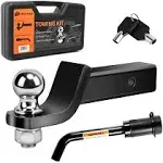 METOWARE Trailer Hitch Ball Mount with 2 inch Ball Kit, Fits 2 Inch Receiver,...