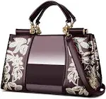 Patent Leather Designer Purse Suitable - Wine Red