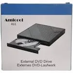 Amicool External DVD Drive USB 3.0 USB C CD Burner CD/DVD +/-RW Optical Drive Slim Portable DVD CD ROM Rewriter Writer Duplicator for Laptop Desktop