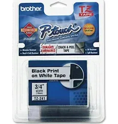 Brother TZe241 - Black on white - Roll (0.7 in x 26.2 ft) 1 roll(s) laminated tape - for P-Touch PT-18, 3600, D400, D450, D800, E550, H101, P750, P900, P950, P-Touch EDGE PT-P750