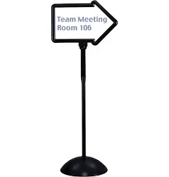 Safco Double-Sided Arrow Sign, Dry Erase Magnetic Steel, 25 1/2 x 17 3/4, Black