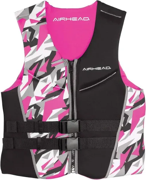 AIRHEAD Pink Camo Neolite Vest Adult Large ( MORE THAN 90LBS) #15003-10-B-PI