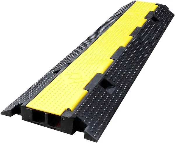 1 Pack Rubber Cable Ramp Hose Cable Protector Ramp 1 Channel 22000Lbs Load Ca...