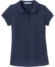 Port Authority Girls Silk Touch Peter Pan Collar Polo