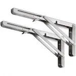 Storystore Folding Shelf Brackets - Heavy Duty Metal Collapsible Shelf Bracket for Bench Table, Shelf Hinge Wall Mounted Space Saving DIY Bracket, Max Load: 150