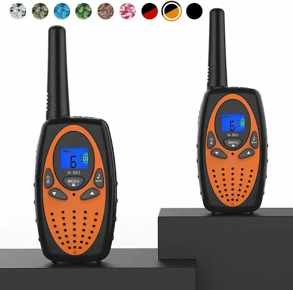 Walkie Talkies Long Range, M880 FRS Two Way Radio for Adults with Mic LCD Screen/Resistance Wakie-Talkies with Noise Cancelling for Men Women Outdoor Adventures Cruise Ship (Blue and Green)