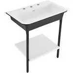 Swiss Madison Ivy 32" Solid Surface Console Sink in Matte Black