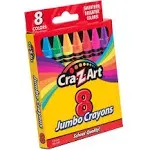 Cra-Z-Art Jumbo Crayons, 8 Assorted Colors, 8/Pack (10203WM48)