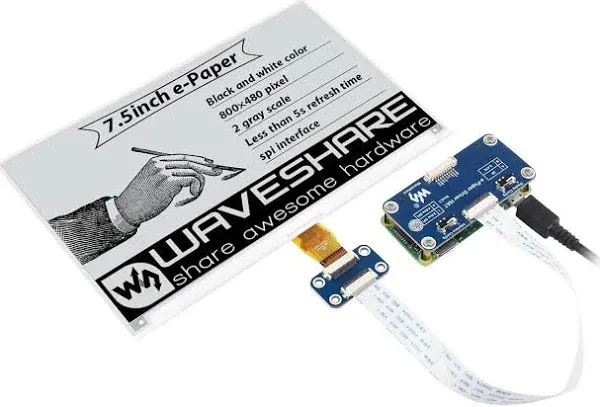 Waveshare 7.5inch E-Ink Display HAT for Raspberry Pi