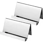 Maxdot 2 Pack Stainless Steel Business Cards Holders Desktop Card Display for Business Name Card Rack Organizer for Office, Home, Daily Use