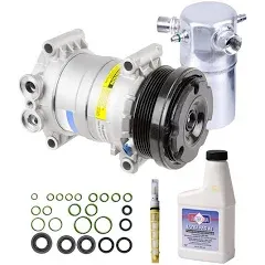 AC Compressor & A/C Kit For Chevy Astro & GMC Safari 2002 2003 2004 20055 - Includes Drier, Expansion, PAG Oil & O-Rings - BuyAutoParts 60-81792RK New