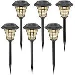 Warm White Solar Pathway Lights, 6 Pack, Energy-Saving Decorative Illumination