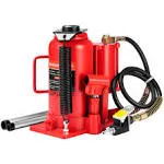 SPECSTAR Pneumatic Air Hydraulic Bottle Jack with Manual Hand Pump 20 Ton Heavy Duty Auto Truck Travel Trailer Repair Lift Red