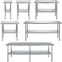 Stainless Steel Table + Add Casters | Choose from 43 Sizes | NSF Metal Work Table for Kitchen Prep Utility | Commercial and Residential Applications.