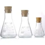 Young4us Glass Erlenmeyer Flask Set, (250 ml, 150 ml &amp; 50 ml) Graduated Boros...