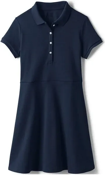 Lands' End Girls Short Sleeve Interlock Polo Dress