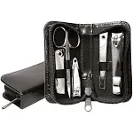 Royce Leather Aristo Mini Manicure Set, Black