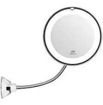 10x Magnifying LED Makeup Mirror Flexible Gooseneck