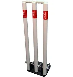 WOODWORM CRICKET SPRING BACK STUMPS V2 + BAILS ICC 28” SENIOR / ADULT SIZE