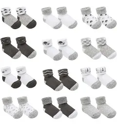 Baby Socks 12 Pairs, Toddler Socks, Newborn Socks, Baby Socks 6-12 Months Girls, Safe Walking Non-Slip Sole, Infant Socks, Baby Girl Socks, Baby Boy Socks