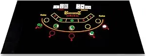 Poker Supplies Baccarat Casino Table Black Felt Layout - 72 x 36 Inches!