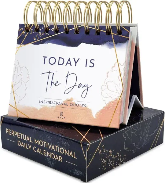 RYVE Motivational Calendar - Daily Flip Calendar with Inspirational Quotes - Inspirational Gifts for Women, Inspirational Desk Decor for Women, Office