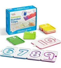 hand2mind Sensory Number Trays, Learning Numbers for Kids, Fine Motor Activities, Counting Toys for Sensory Seeking Kids, Texture Toys, Pre-Writing Skills for Toddlers, Montessori Math Materials