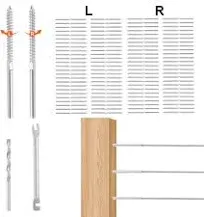 VEVOR 102 Pack Cable Railing Swage Threaded Stud Tension End Fitting Terminal fo