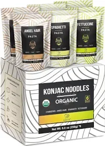 Soeos Konjac Noodles Organic Shirataki Noodle Low Calorie Keto and Paleo Friendly 3 Variety Noodles 52.8 Ounce (Pack of 6)