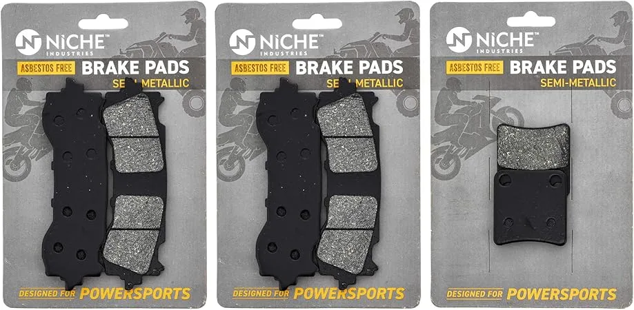 NICHE Brake Pad Set for Honda Goldwing 1800 F6B 06455-MKC-A01 06436-MEH-006 Front Rear Semi-Metallic