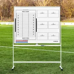 FORZA Double-Sided Wheeled Coaching Whiteboards | Dry Erase Board Equipped with Magnetic Markers, Pen & Eraser [60in x 47in or 35.4in x 24in]