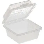 G.E.T. 1 Compartment Clear Polypropylene Eco-Takeout Container - 4 3/4 inchl x 4 3/4 inchw x 3 1/2 inchh #ec-08-1-cl