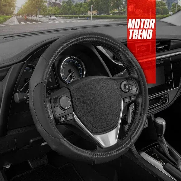 Motor Trend Beige Mate Carbon Steering Wheel Cover