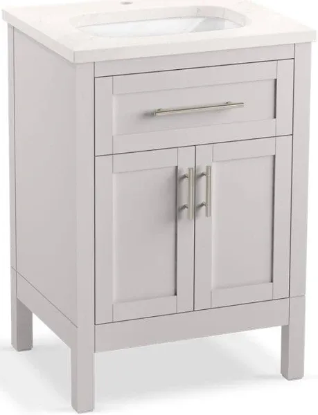 KOHLER K-39603-ASB Hadron 24" bathroom vanity cabinet with sink and quartz top