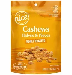 Nice! Cashews Halves and Pieces, Honey Roasted - 9.25 oz pack