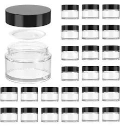 40 Pack  Glass Jar with Lid  Clear round Containers Cosmetic Glass Jars 1Oz- USA