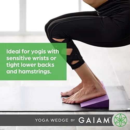 Gaiam Yoga Block Wedge - Lightweight EVA Foam (20&#034; L x 6&#034; W x 2&#034; H)