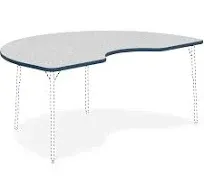 Lorell 99924 Tabletop, Kidney, Laminate, 48-Inch x72-Inch , Gray/Navy