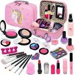 HERAPFANN Kids Makeup Kit Girl Toys - Kids Makeup Kit Toys for Girls Unicorns Washable Make Up Little Girls, Child Real Makeup Set, Non Toxic Toddlers